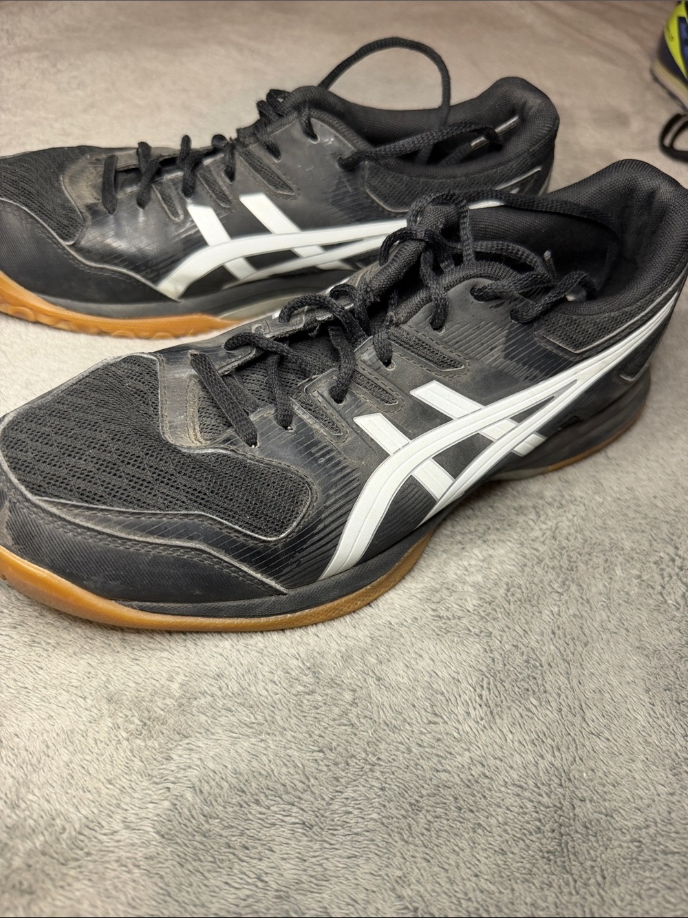 ASICS Black and White Athletic Sneakers with Gum Outsole
